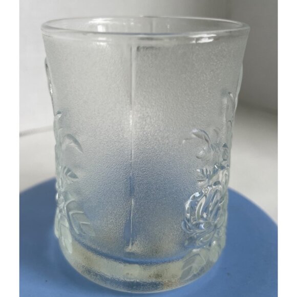 Vtg Pasari Livia Rose Indonesia Frosted Glass Coffee Tea Cup Mug 8 Oz GB-1199 - Picture 4 of 7